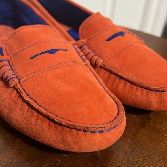 🔥 Johnston & Murphy Womens Orange Slip On Loafer Driving Shoes Sz 6.5 - PERFECT - Picture 7 of 11